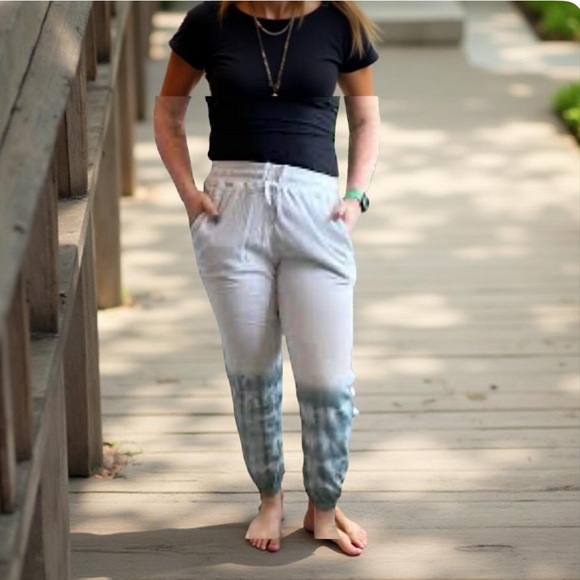 Sweatpants  / Tye-dye sweatpants / joggers Hem & Thread French Terry NWT - Picture 12 of 12